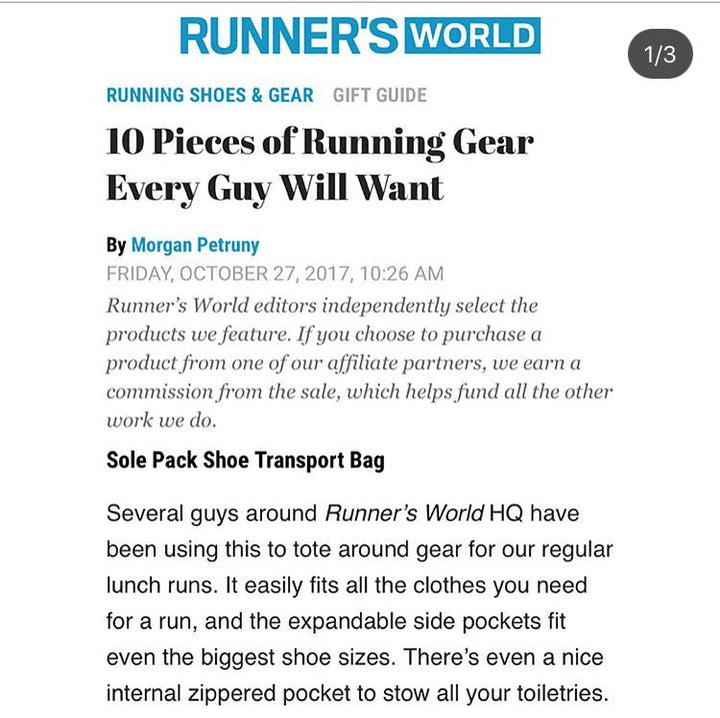 Runner's World Mag : Best Running Gifts - Solepack