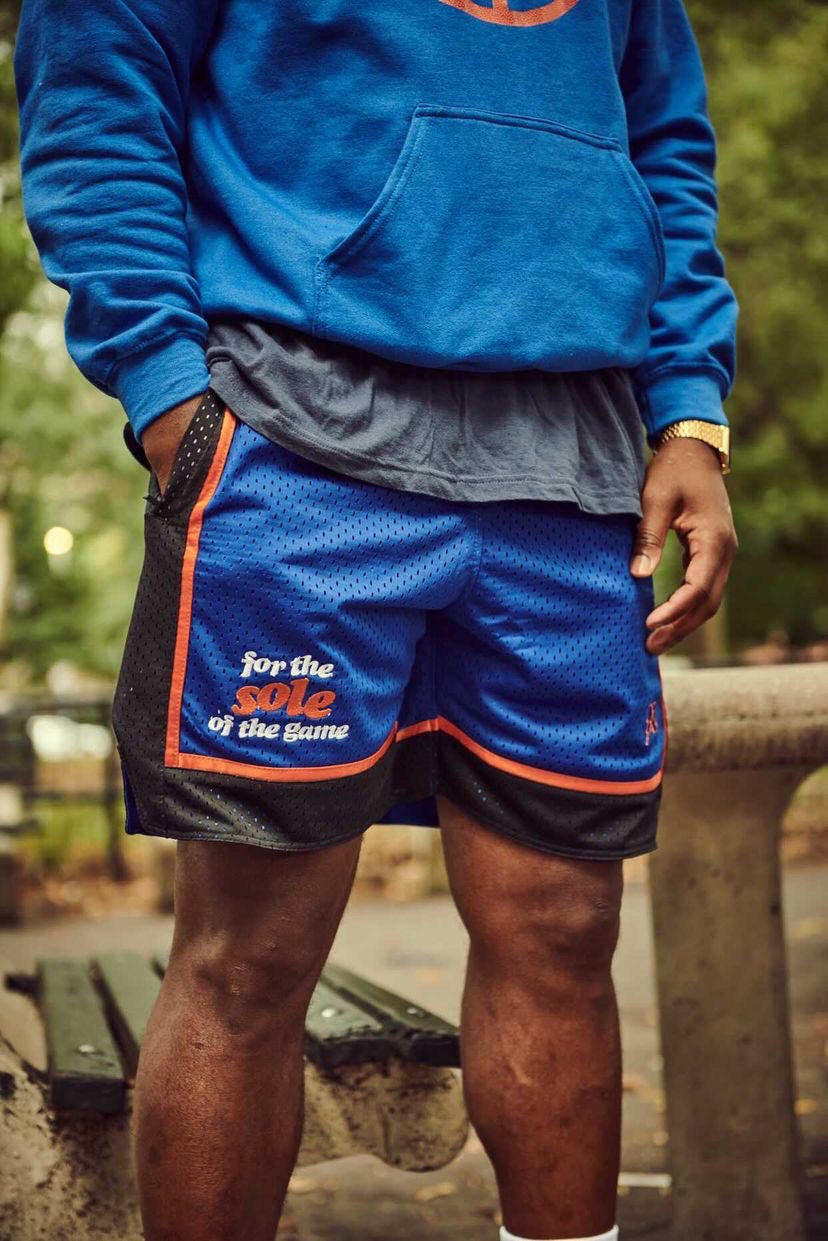 For the Sole of the Game Shorts- Vol. 2 (Blue with black/orange trim) - Solepack